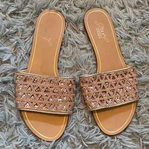 Jewel Badgley Mischka Keyana Slide Sandal Gold